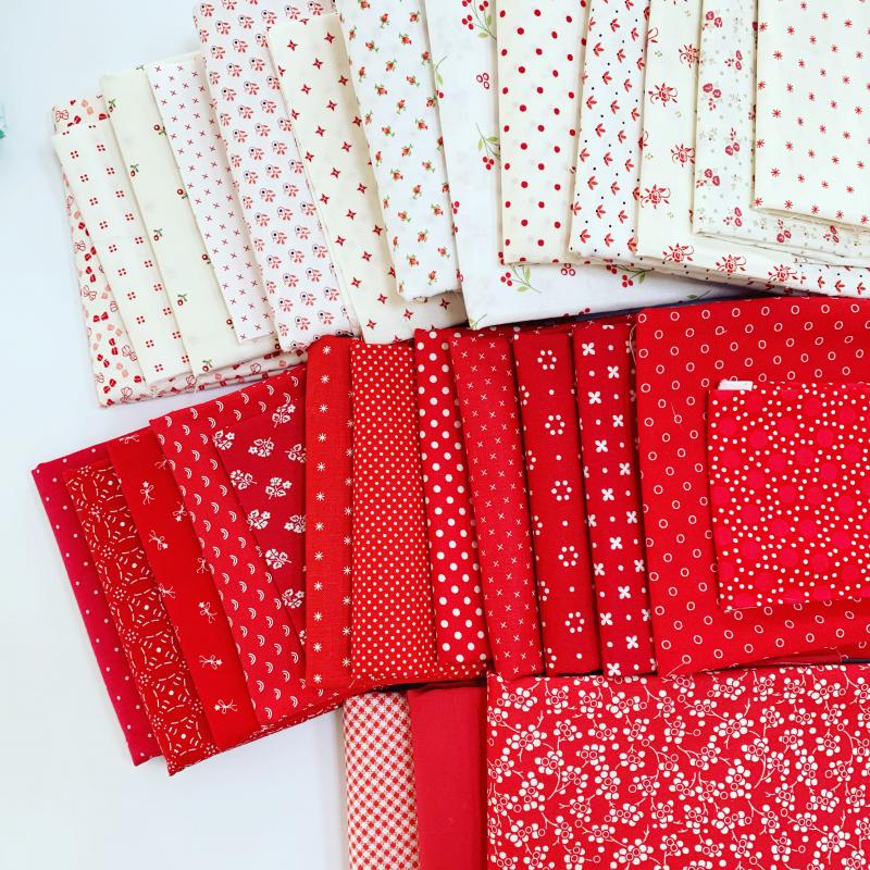 Red and white fabrics Red and white fabrics