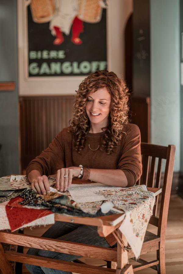 Stephanie Silwinski with fabric